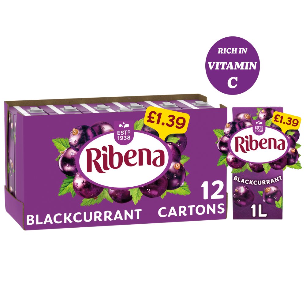 Ribena Blackcurrant Juice Drink Carton £1.39 1L