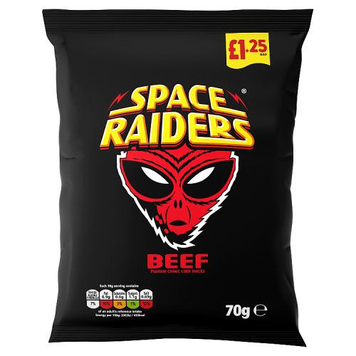 Space Raiders Beef Crisps £1.25 PMP 70g