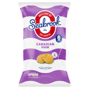 Seabrook Crinkle Crisps Canadian Ham Flavour 6 x 25g Gluten Free