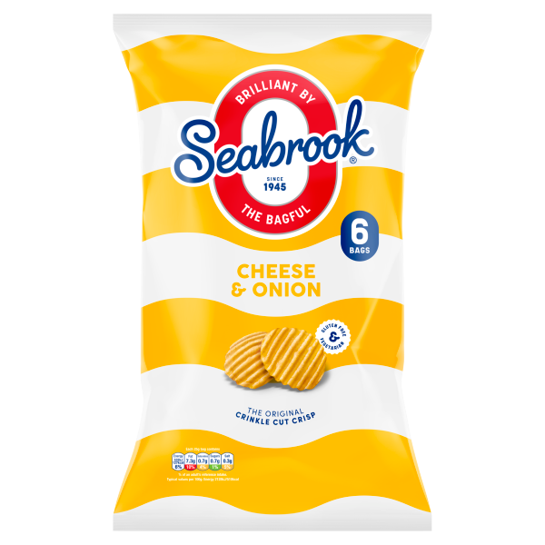 Seabrook Crinkle Crisps Canadian Ham Flavour 6 x 25g Gluten Free