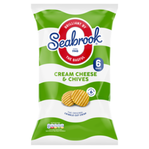 Seabrook Crinkle Crisps Cream Cheese and Chives Flavour 6 x 25g Gluten Free