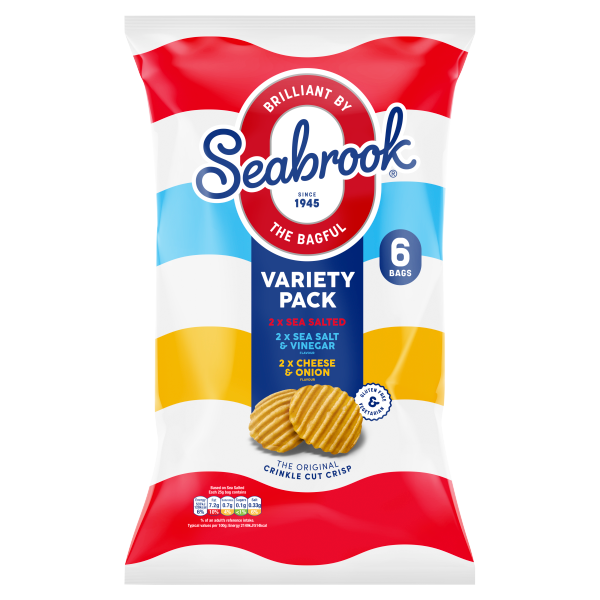 Seabrook Crinkle Crisps Variety 6 x 25g Gluten Free