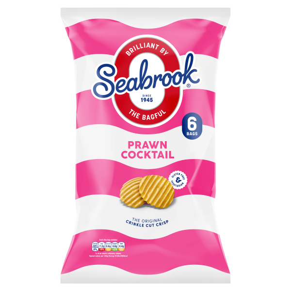 Seabrook The Original Crinkle Cut Prawn Cocktail Flavour 6 x 25g
