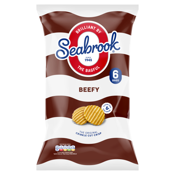 Seabrook The Original Crinkle Cut Beefy Flavour 6 x 25g