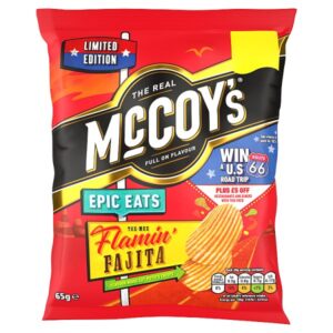 McCoy's Epic Eats Flamin' Fajita Sharing Crisps ,PMP £1.25 65g