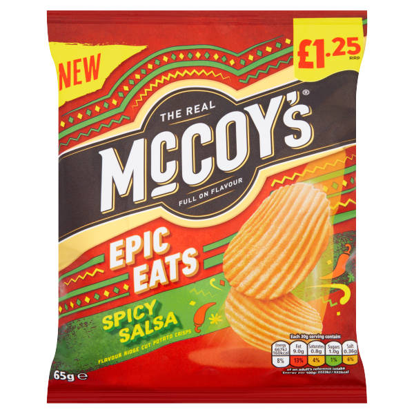 McCoy's Epic Eats Spicy Salsa Sharing Crisps £1.25 PMP 65g