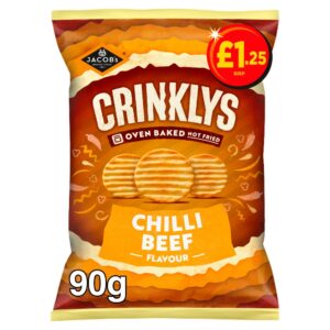 Jacob's Crinklys Chilli Beef Snacks PMP £1.25 90g