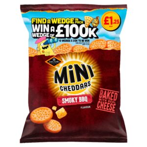 Jacob's Mini Cheddars Smoky BBQ Snacks 90g PMP £1.25