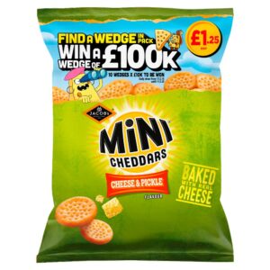 Jacob's Mini Cheddars Cheese & Pickle Snacks 90g PMP £1.25