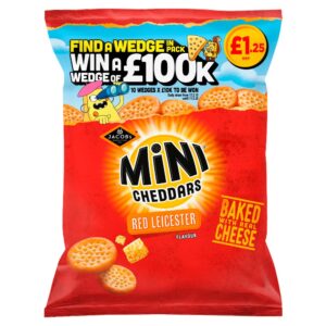 Jacob's Mini Cheddars Red Leicester Snacks 90g PMP £1.25