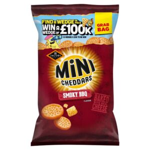 Jacob's Grab Bag Mini Cheddars Smoky BBQ Flavour Snacks 45g