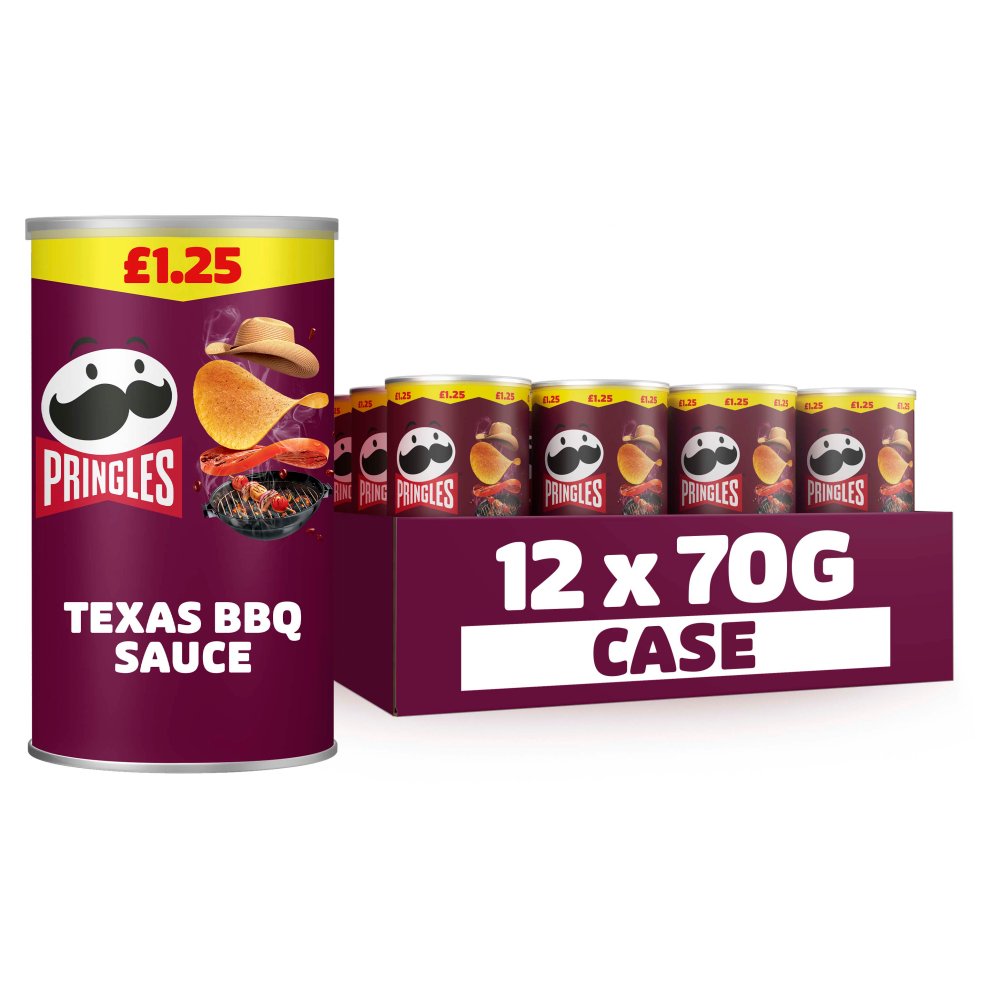 Pringles Texas BBQ Sauce 12 x 70g PMP £1.25