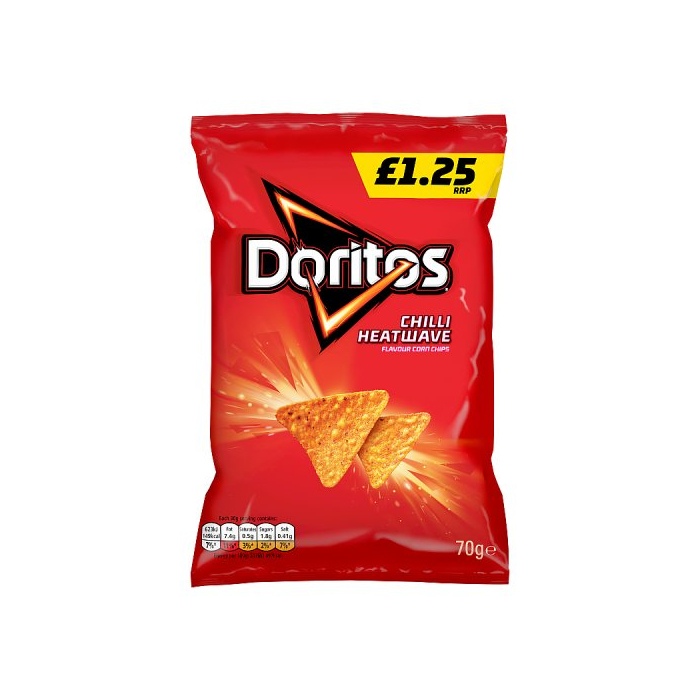 Doritos Chilli Heatwave Tortilla Chips Crisps £1.25 RRP PMP 70g