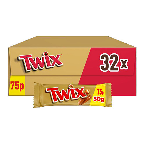 Twix Caramel & Milk Chocolate Fingers Biscuit Snack Bar £0.75 PMP 50G