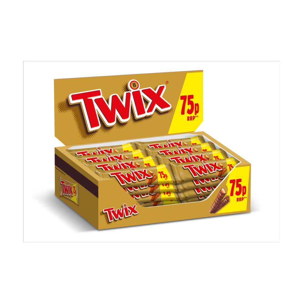 Twix Caramel & Milk Chocolate Fingers Biscuit Snack Bar £0.75 PMP 50G