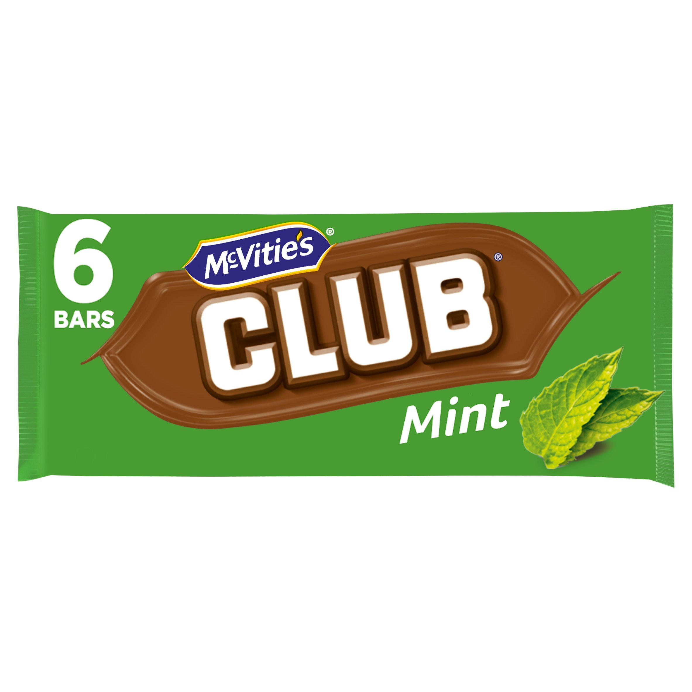 McVitie's Club Mint Chocolate Biscuit Bars Multipack 6 x 22g, 132g