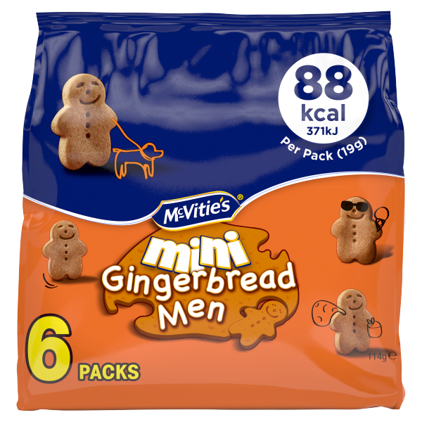 McVitie's Mini Gingerbread Men Multipack Biscuits 6 x 19g