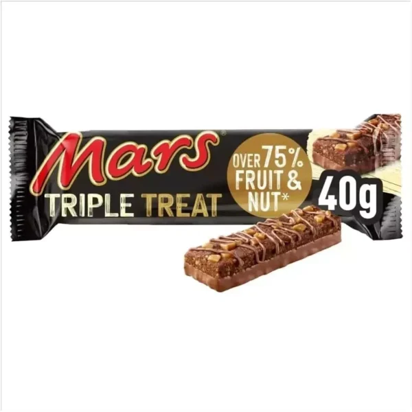 Mars Triple Treat Fruit & Nut Chocolate Bar Snack 40g