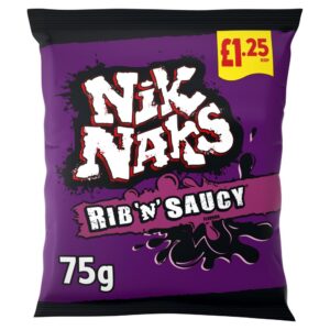 Nik Naks Rib 'N' Saucy Crisps £1.25 PMP 75g
