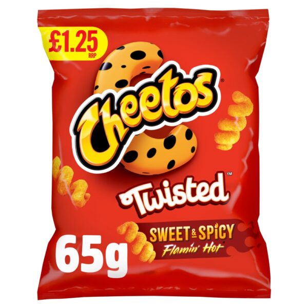 Cheetos Twisted Sweet & Spicy Snacks Crisps £1.25 RRP PMP 65g