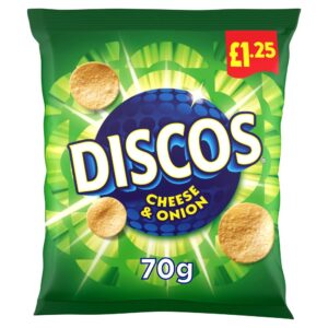 Discos Cheese & Onion Crisps £1.25 PMP 70g