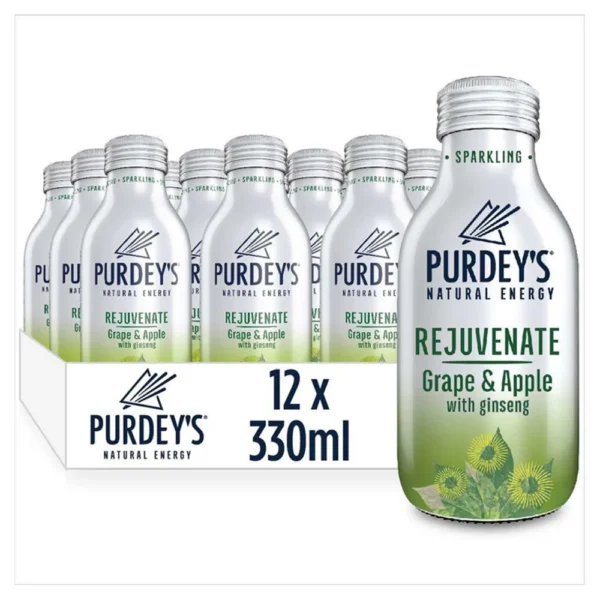 Purdey's Natural Energy Rejuvenate Grape & Apple with Ginseng Bottle 330ml