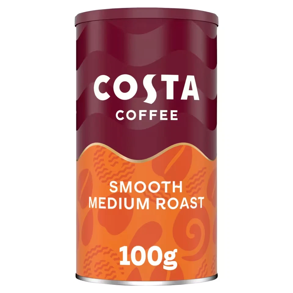 Costa Coffee Smooth Medium Roast Instant Coffee, 6 x 100g
