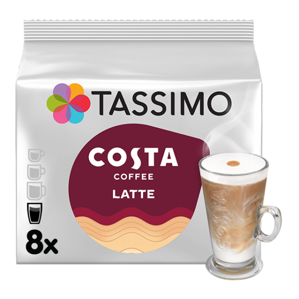 Costa Tassimo Latte Coffee Pods x8