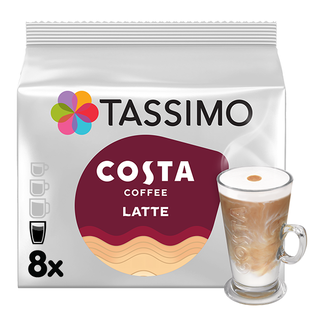 Costa Tassimo Latte Coffee Pods x8