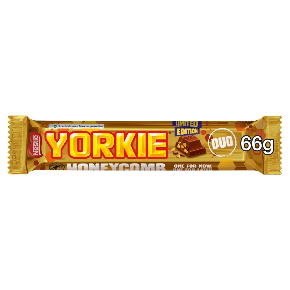 Yorkie Honeycomb Milk Chocolate Duo Bar 66g