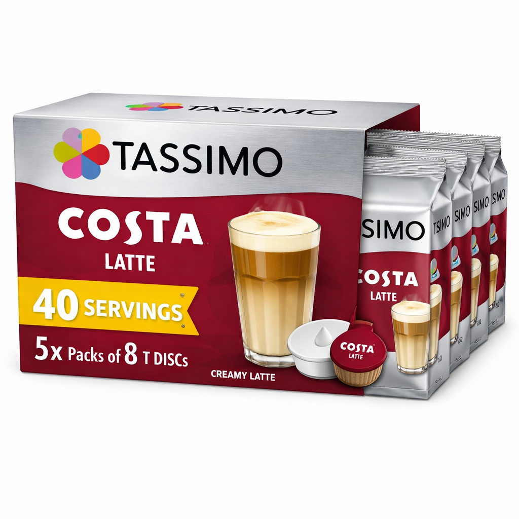 Costa Tassimo Latte Coffee Pods, 40 Servings