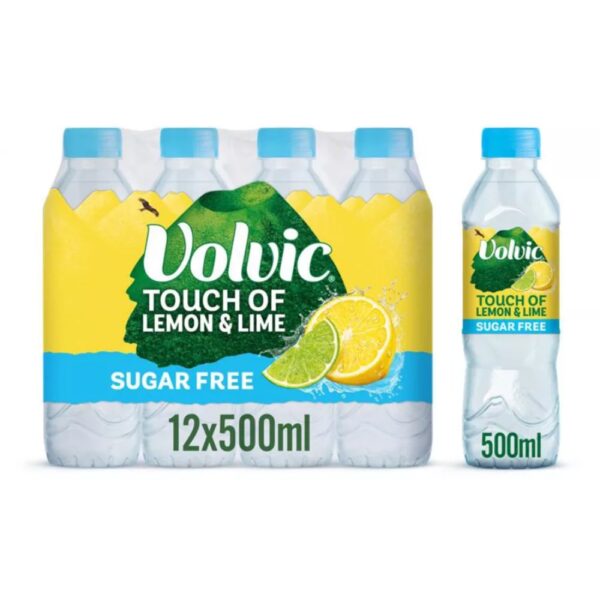 Volvic Touch of Fruit Sugar Free Lemon & Lime Natural Flavoured Water 500ml