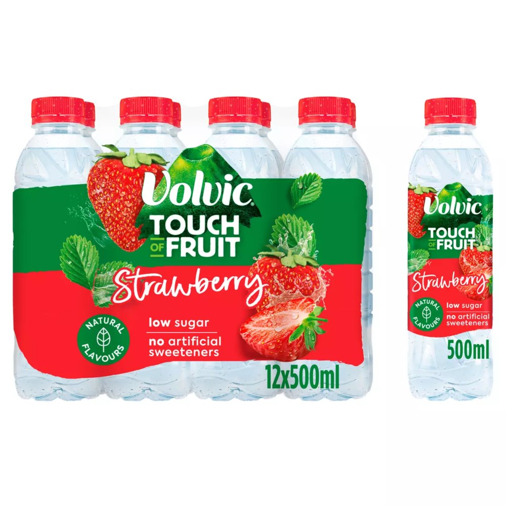 Volvic Touch of Fruit Strawberry Natural Flavoured Water 500ml