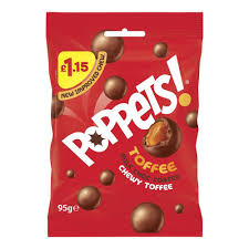 Poppets Milk Chocolate Toffee Bag Pmp £1.15 95g