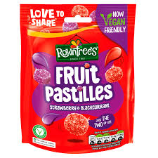 Rowntree's Fruit Pastilles Vegan Friendly Strawberry & Blackcurrant Bag 143g
