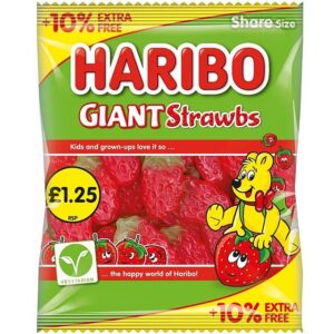 Haribo 10% Extra Free Giant Strawbs PM £1.25 154g