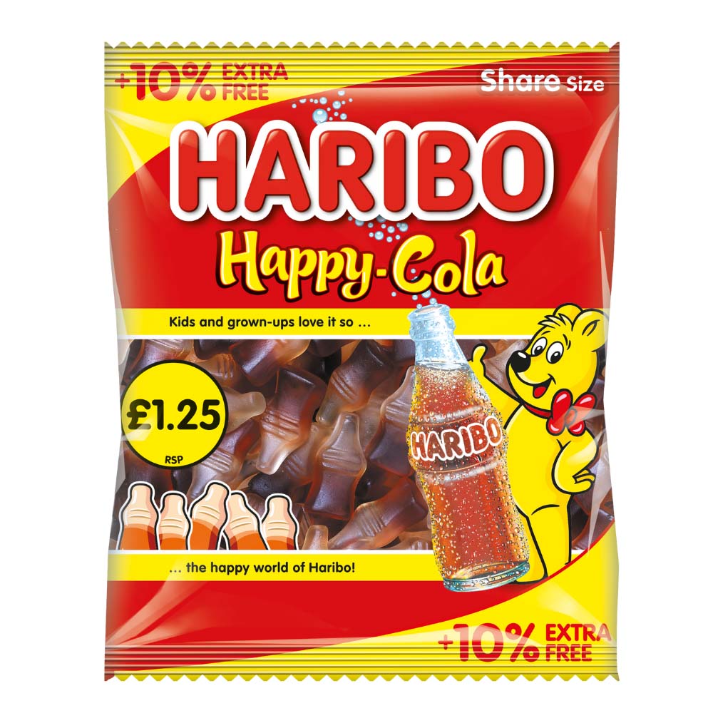 Haribo 10% Extra Free Happy Cola PM £1.25 154g