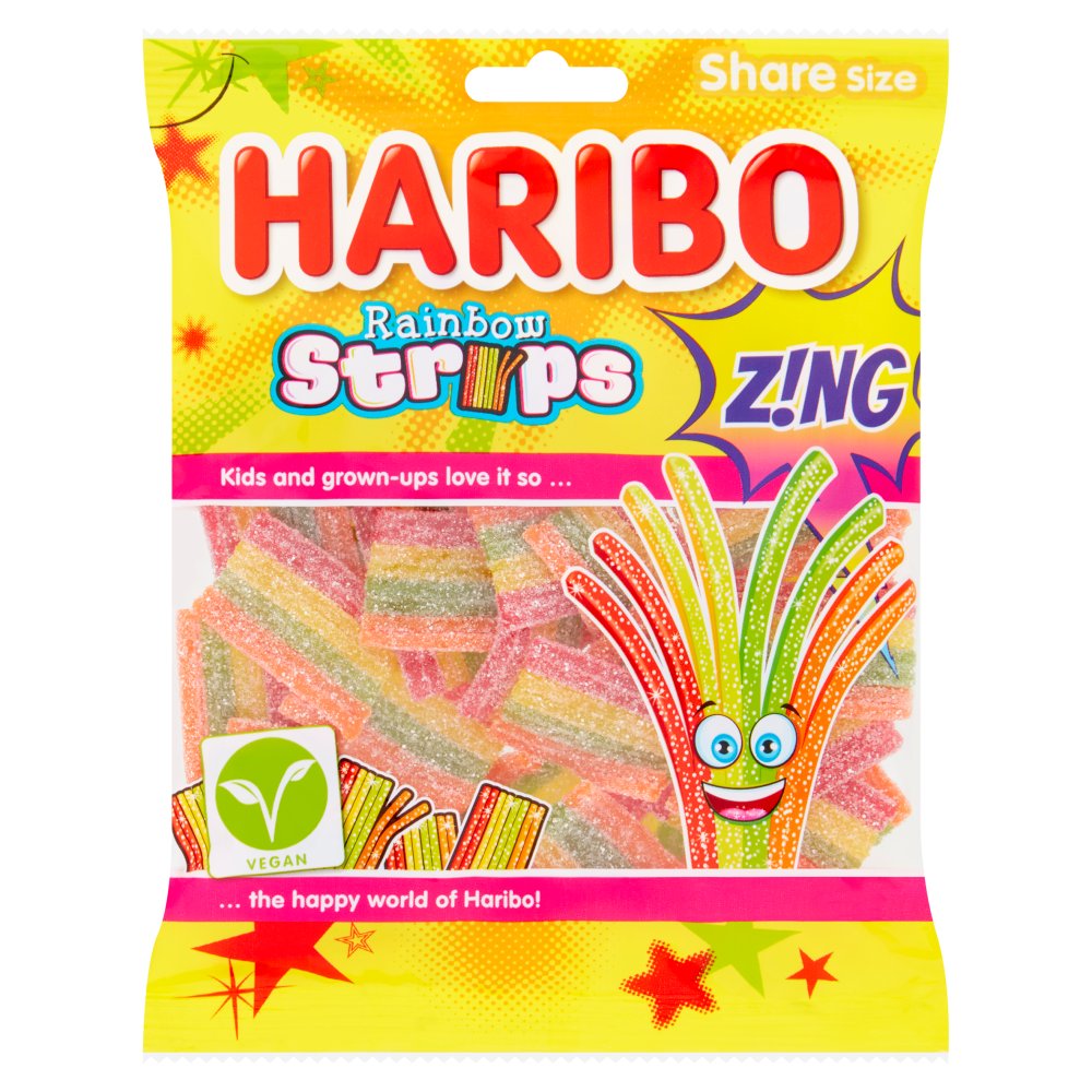 Haribo Rainbow Strips Z!NG Bag 130g