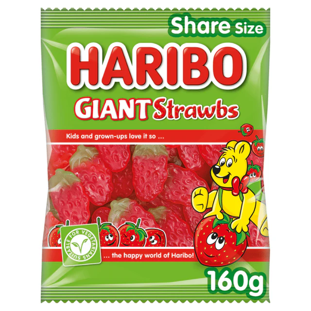 Haribo Giant Strawbs Bag 160g