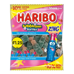 Haribo 10% Extra Free Zing Bubblegum Bottles PM £1.25 176g