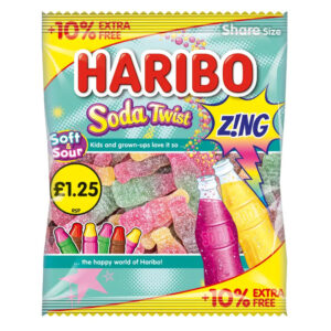 Haribo 10% Extra Free Zing Soda Twist PM £1.25 176g