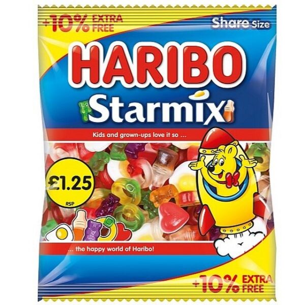 Haribo 10% Extra Free Starmix PM £1.25 154g