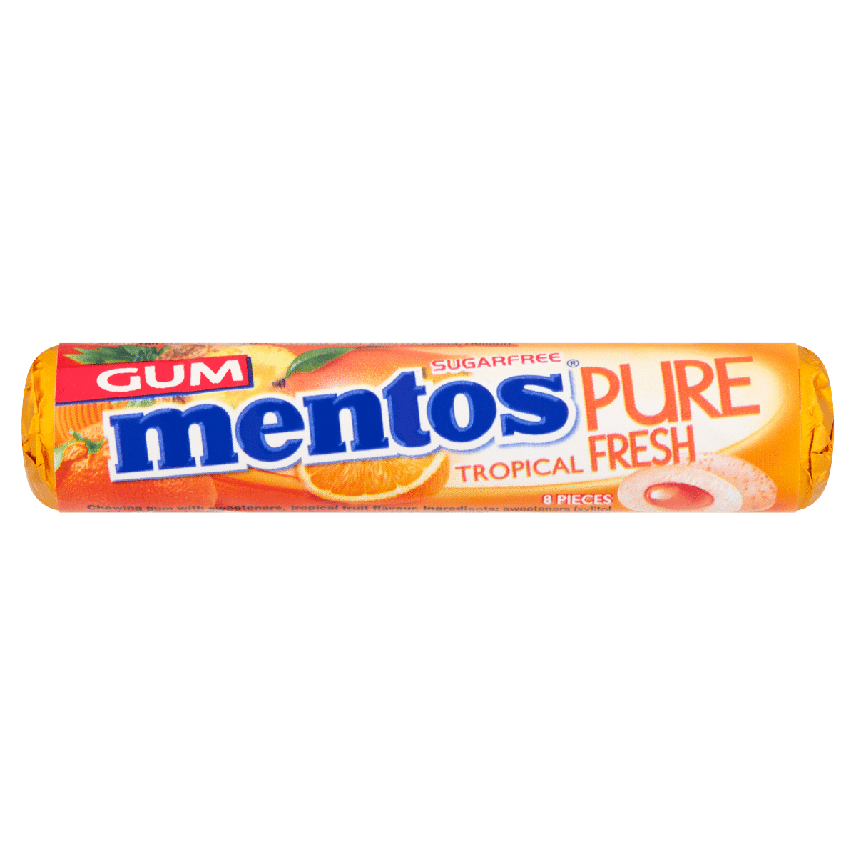 Mentos Gum Pure Fresh Tropical 8 Pieces 15g