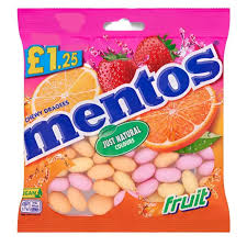 Mentos Fruit Bag £1.25 PMP 135g