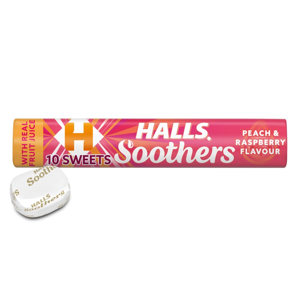 Halls Soothers Peach & Raspberry Flavour 45g