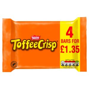 Toffee Crisp Chocolate Bar 4 Pack Multipack PMP £1.35 124g