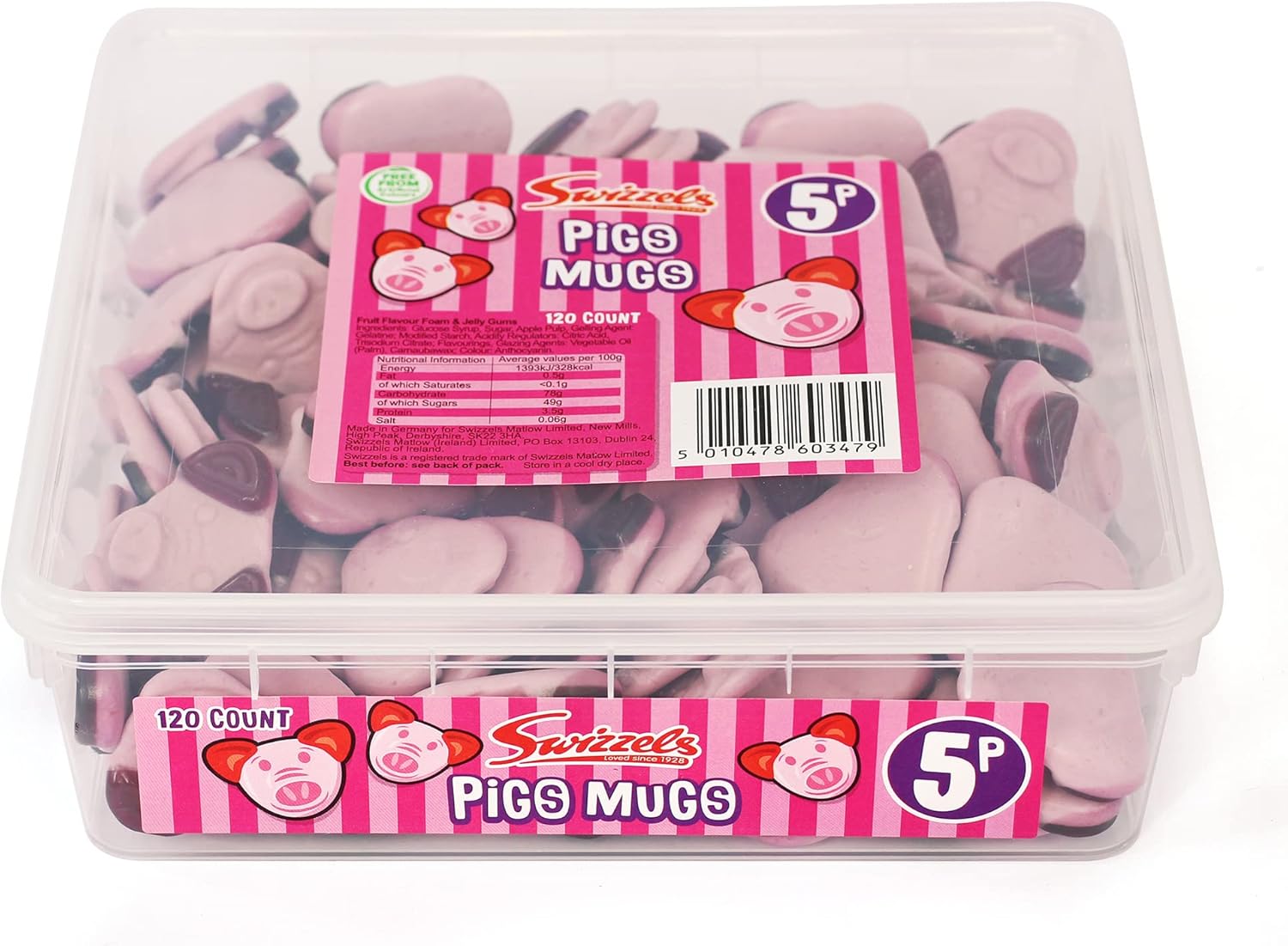 Swizzels Pig's Mugs Tub 120'pcs