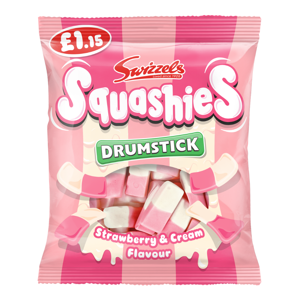 Swizzels Squashies Drumstick Strawberry & Cream Flavour PM£1.15 120g