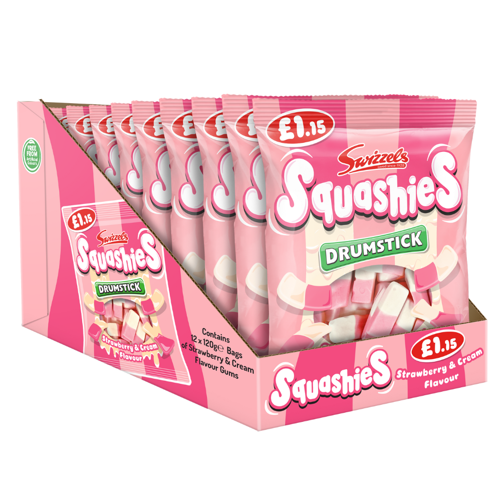 Swizzels Squashies Drumstick Strawberry & Cream Flavour PM£1.15 120g