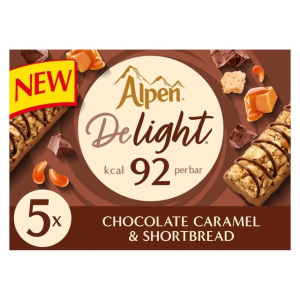 Alpen Delight Cereal Bars Chocolate Caramel Shortcake 24g